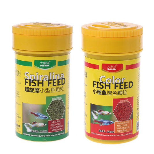 Boost Your Fish's Nutrition and Beauty with Our Spirulina and Color Enhanced Fish Food - Available in 100ml Bottles