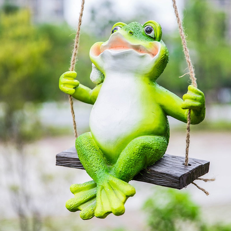 Charming Resin Animal Statues for Your Garden: Hang Cute Frogs, Cats, Dogs, and Even Santa Claus from Your Trees!