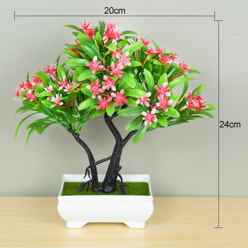 Artificial bonsai plants with pots included