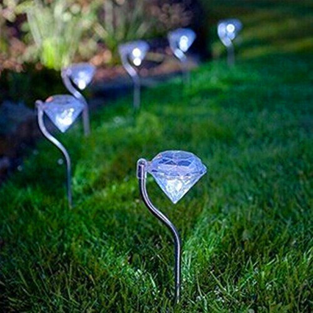 Add Sparkle to Your Garden with Colorful Diamond Solar Lights - Set of 4