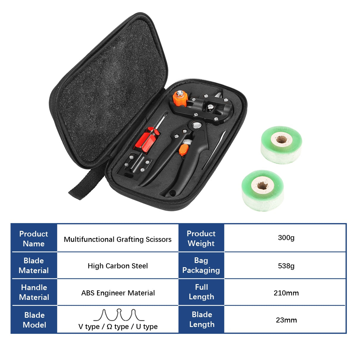 Farming Pruning Set: Professional Shears, Grafting Scissors, and Cutting Knives with Carrying Case