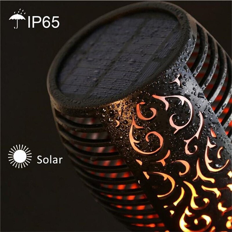 Create a Cozy Ambiance Anywhere with Our Waterproof Solar Powered LED Flame Lamp