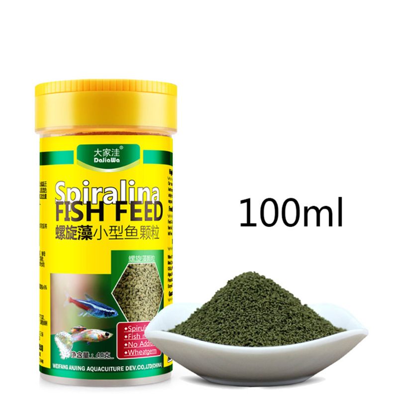 Boost Your Fish's Nutrition and Beauty with Our Spirulina and Color Enhanced Fish Food - Available in 100ml Bottles