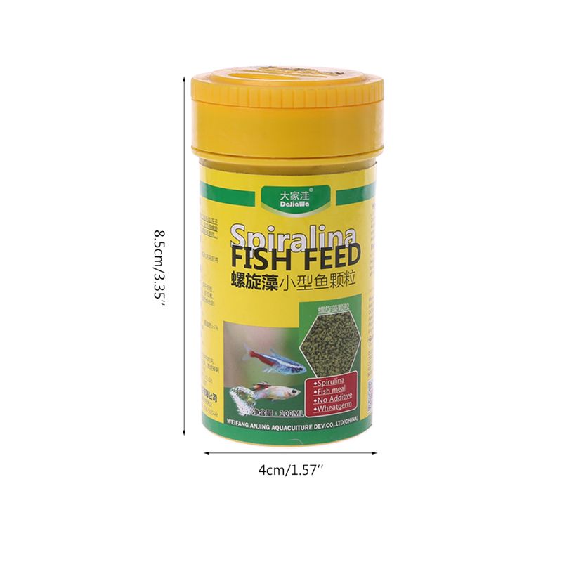 Boost Your Fish's Nutrition and Beauty with Our Spirulina and Color Enhanced Fish Food - Available in 100ml Bottles