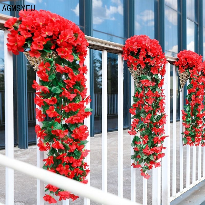 Artificial Ivy with Vibrant Flowers