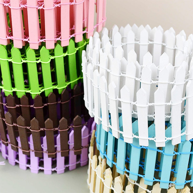 Enchant Your Fairy Garden with Colorful Wooden Picket Fencing