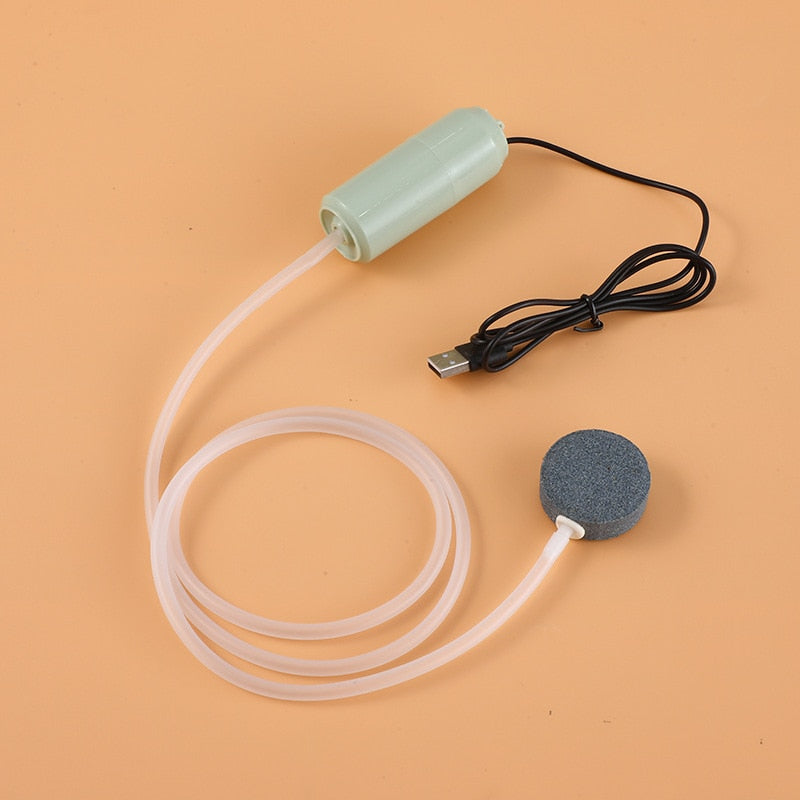 Enhance Your Aquaponic System with a Silent USB Air Portable Pump - Complete with Accessories