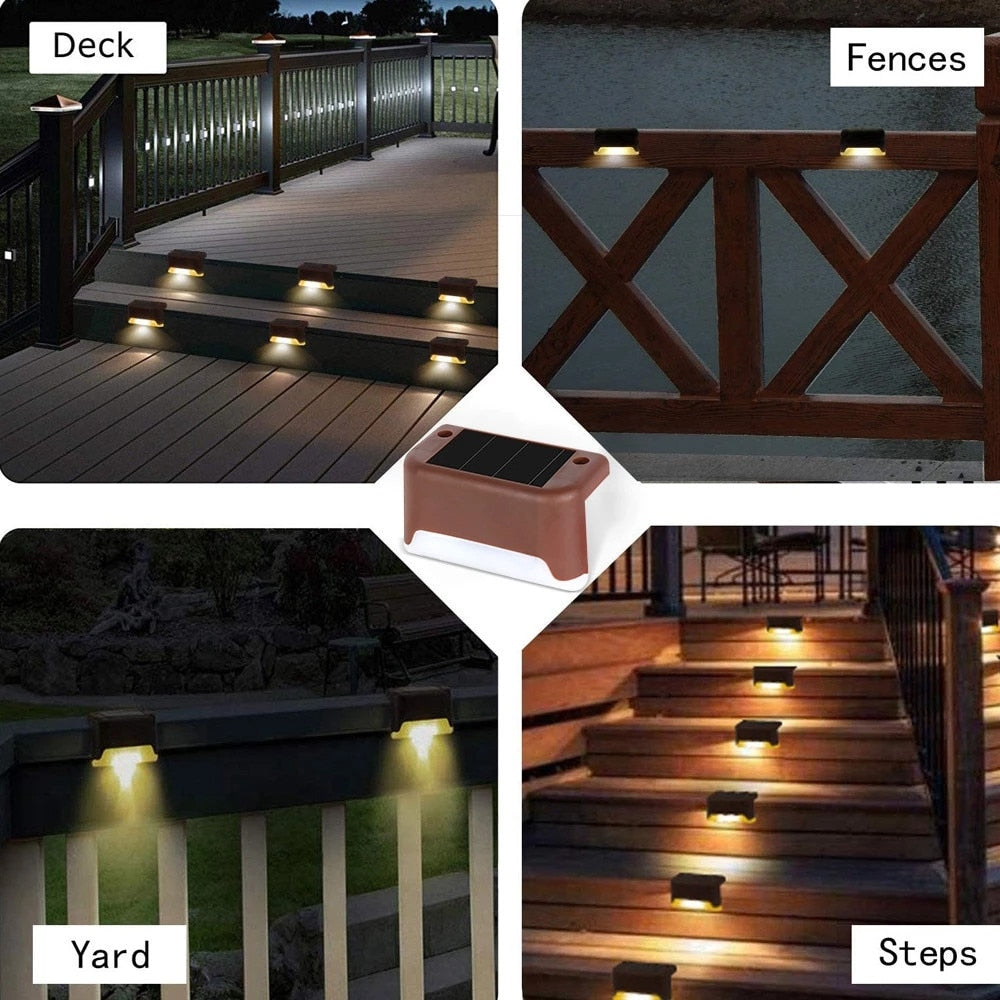 Brighten Your Stairs at Night with Waterproof LED Solar Lamp!