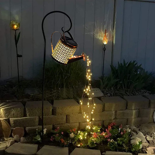 Brighten Your Garden with Our Solar-Powered Hanging Watering Can Lantern