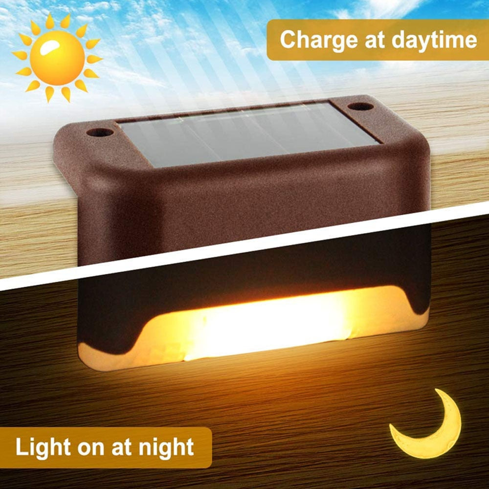 Brighten Your Stairs at Night with Waterproof LED Solar Lamp!