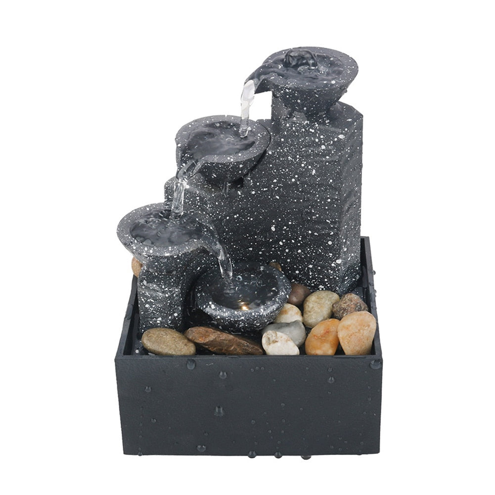 Enhance Your Indoor Oasis with Stunning Rustic Stone Water Fountains - 4 Unique Variations to Choose From!