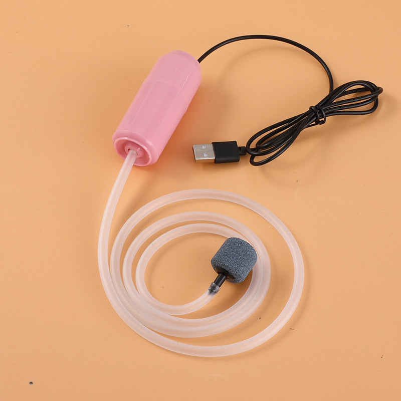 Enhance Your Aquaponic System with a Silent USB Air Portable Pump - Complete with Accessories