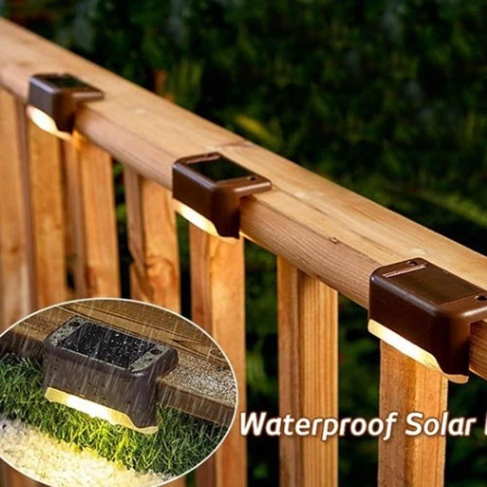 Brighten Your Stairs at Night with Waterproof LED Solar Lamp!