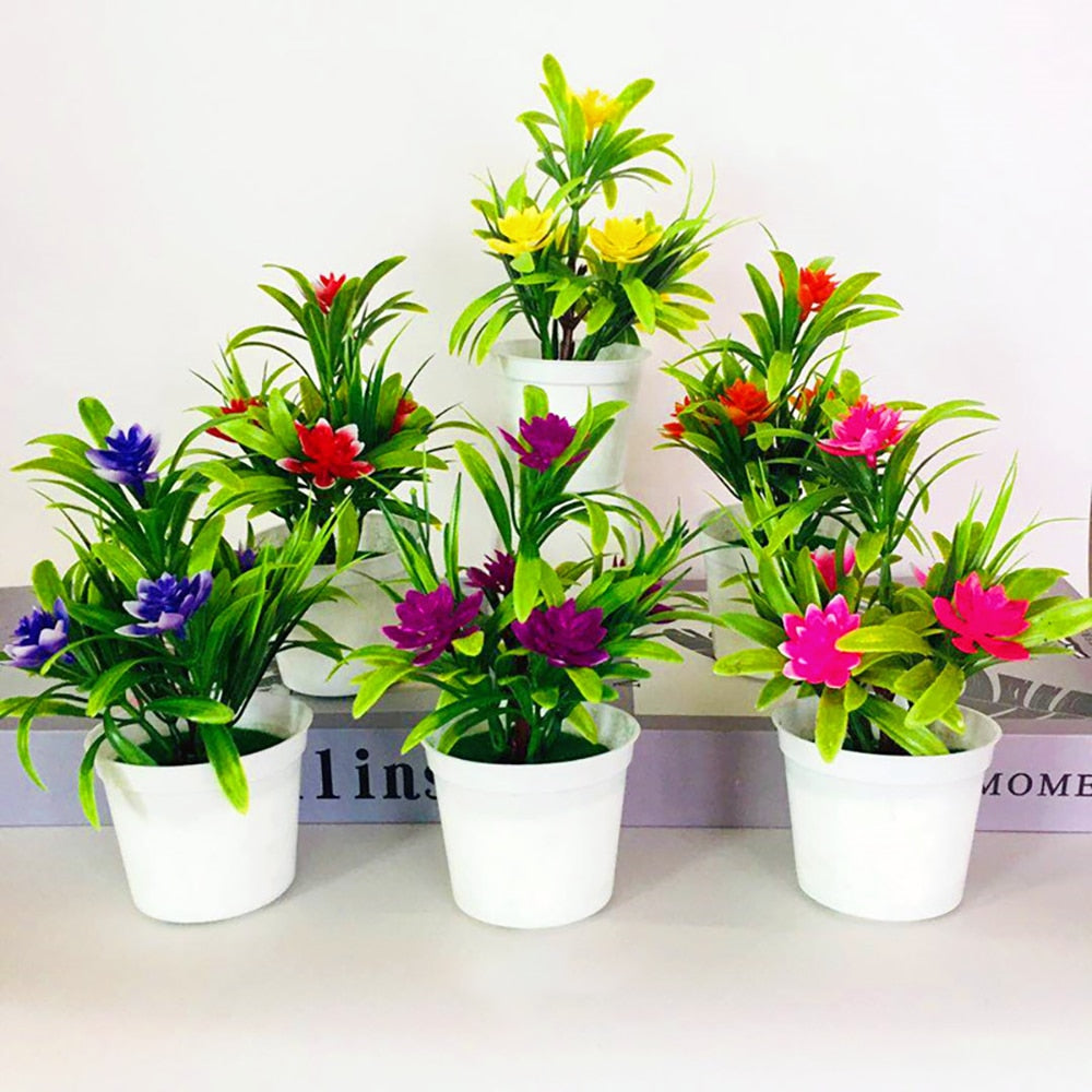 Artificial Potted Flowers And Plants With Pot Included