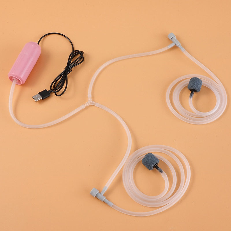 Enhance Your Aquaponic System with a Silent USB Air Portable Pump - Complete with Accessories
