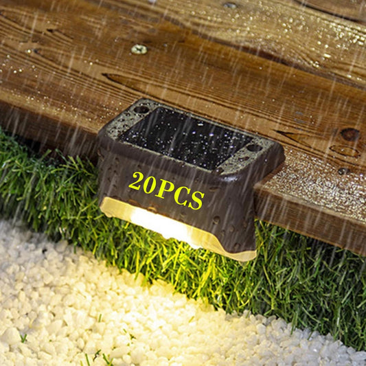 Brighten Your Stairs at Night with Waterproof LED Solar Lamp!