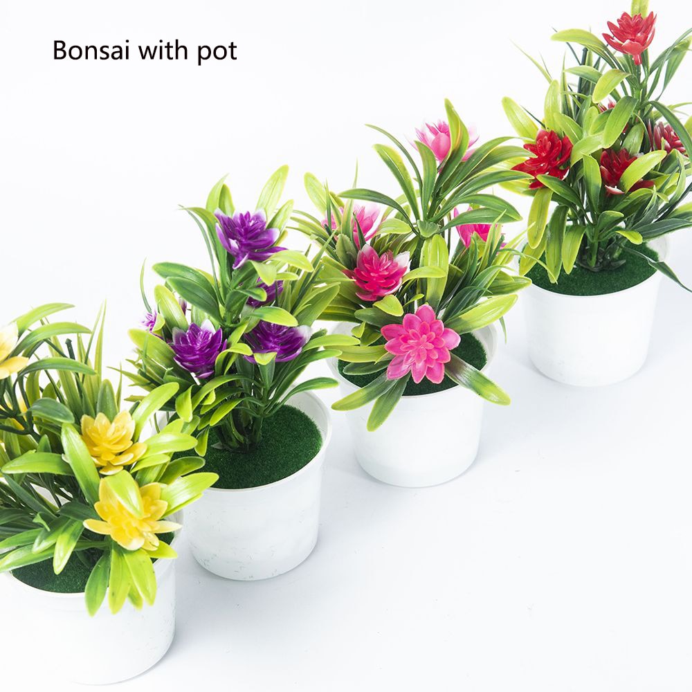 Artificial Potted Flowers And Plants With Pot Included