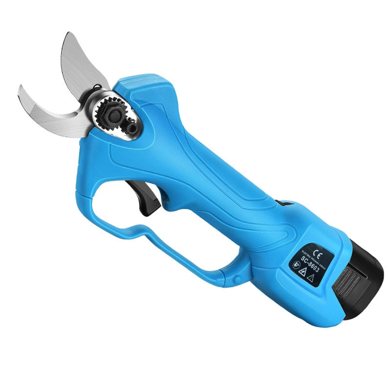 Powerful and Long-Lasting: 16.8 Volt Cordless Electric Pruning Shears with Lithium Ion Battery and Anti-Slip Grip