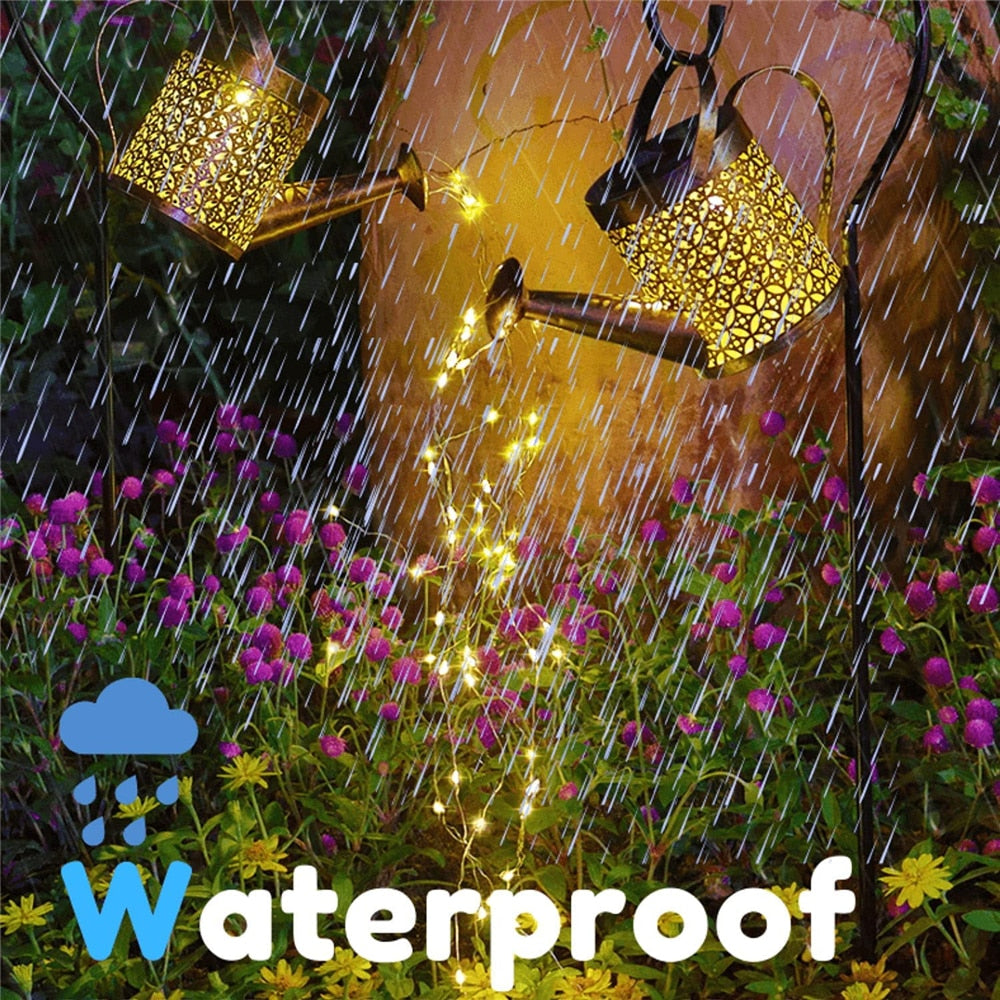 Brighten Your Garden with Our Solar-Powered Hanging Watering Can Lantern