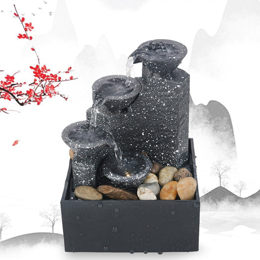 Enhance Your Indoor Oasis with Stunning Rustic Stone Water Fountains - 4 Unique Variations to Choose From!