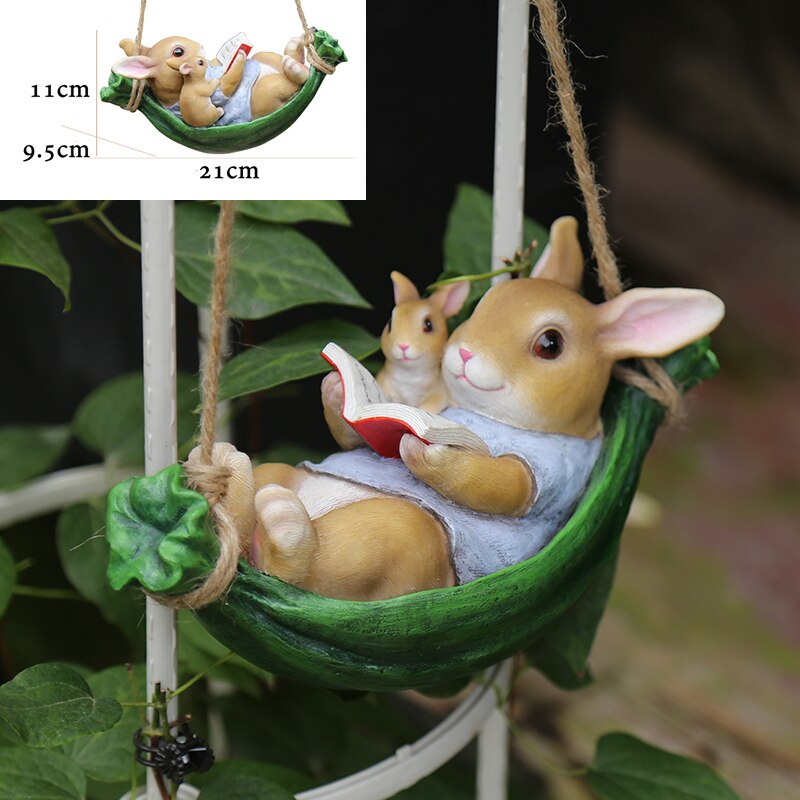 Charming Resin Animal Statues for Your Garden: Hang Cute Frogs, Cats, Dogs, and Even Santa Claus from Your Trees!