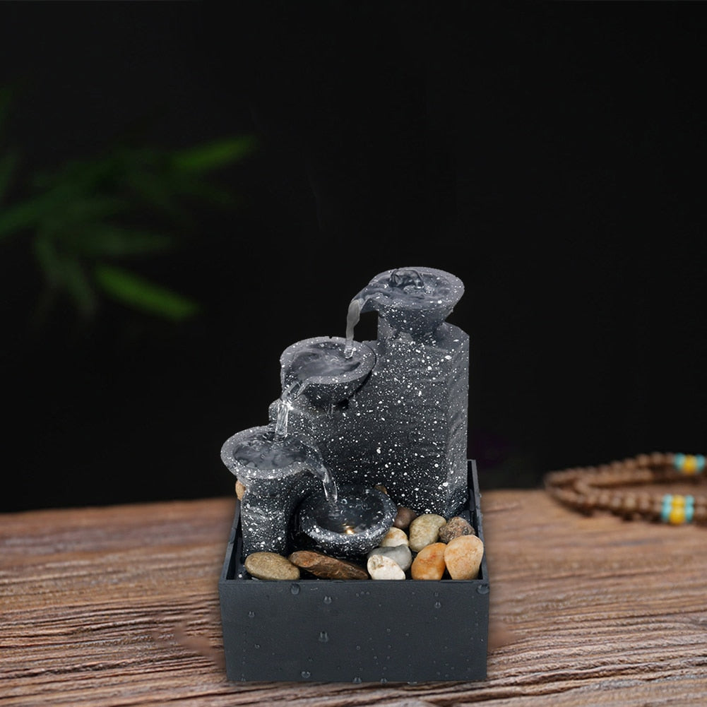 Enhance Your Indoor Oasis with Stunning Rustic Stone Water Fountains - 4 Unique Variations to Choose From!