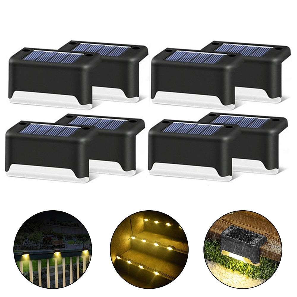 Brighten Your Stairs at Night with Waterproof LED Solar Lamp!